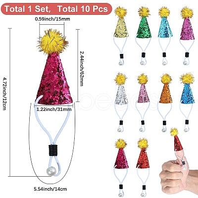 10Pcs Polyester Birthday Hat FEPA-SP0001-03-1
