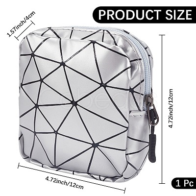 Square PU Leather Sanitary Napkin Storage Zipper Bags ABAG-WH20009-10A-1
