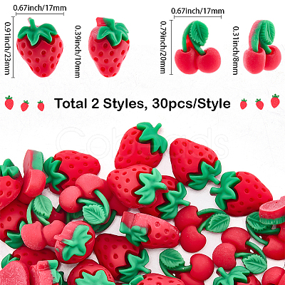 60Pcs 2 Styles Resin Decoden Cabochons CRES-SC0003-13-1