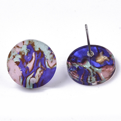 Cellulose Acetate(Resin) Stud Earring Findings KY-R022-015-1