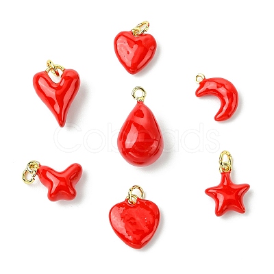 7Pcs 7 Styles Brass Pendants KK-CJ0003-59-1