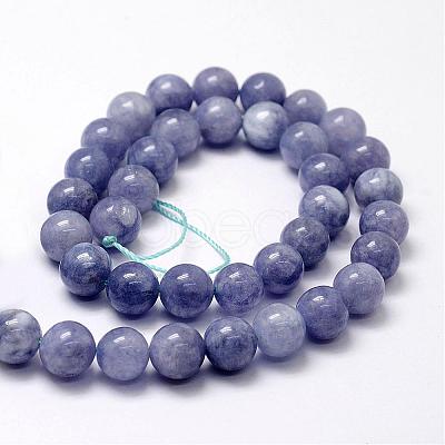 Natural White Jade Imitation Aquamarine Beads Strands G-F364-15-10mm-1