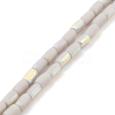 Frosted Imitation Jade Glass Beads Strands GLAA-P058-07A-04-1