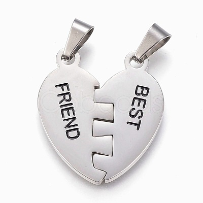 304 Stainless Steel Split Pendants STAS-F168-03P-1