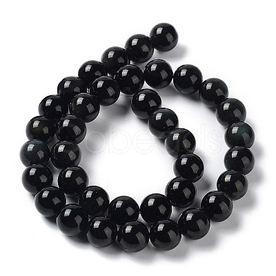 Natural Obsidian Beads Strands G-G099-10mm-24-1