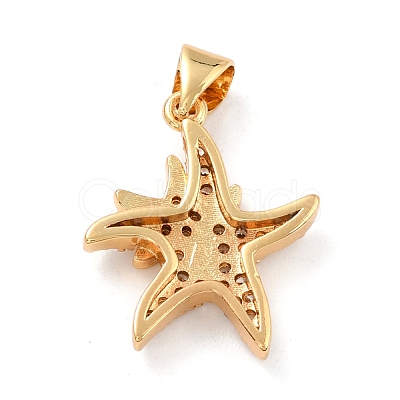 Brass Micro Pave Clear Cubic Zirconia Pendants ZIRC-L100-068G-1