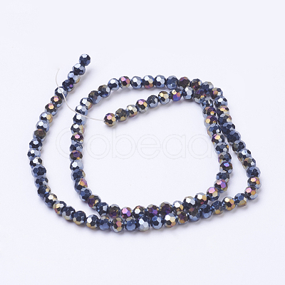 Faceted(32 Facets) Round AB Color Electroplate Glass Beads Strands X-EGLA-J042-4mm-AB01-1