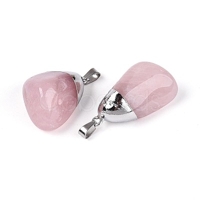 Natural Rose Quartz Pendants G-N360-05P-02-1