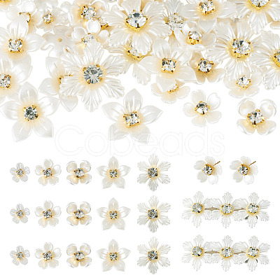 50Pcs 5 Styles Acrylic Cabochons MACR-TA0002-90-1