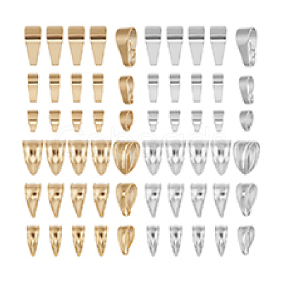 72Pcs 12 Styles Brass Snap on Bails KK-PH0014-50-1