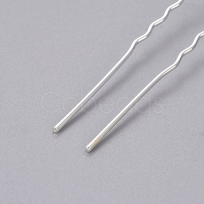 (Defective Closeout Sale) Lady's Hair Accessories Silver Color Plated Iron Ball Hair Forks LS-PHAR-XCP0004-04S-01-1