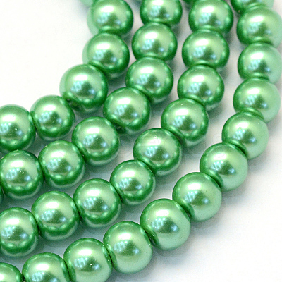 Baking Paint Pearlized Glass Pearl Round Bead Strands HY-Q003-10mm-69-1