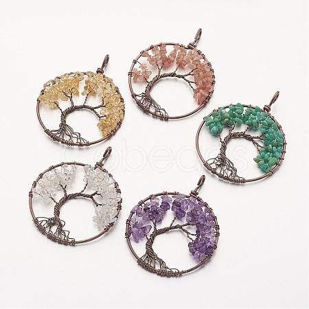 Natural & Synthetic Gemstone Big Pendants G-G910-K-1