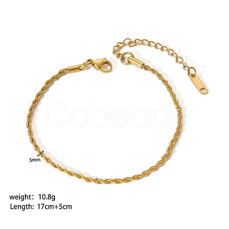 Simple 304 Stainless Steel Rope Chain Bracelets PM6439-6-1