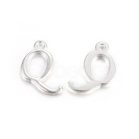 Silver Color Plated Alloy Letter Pendants PALLOY-J718-01S-Q-1