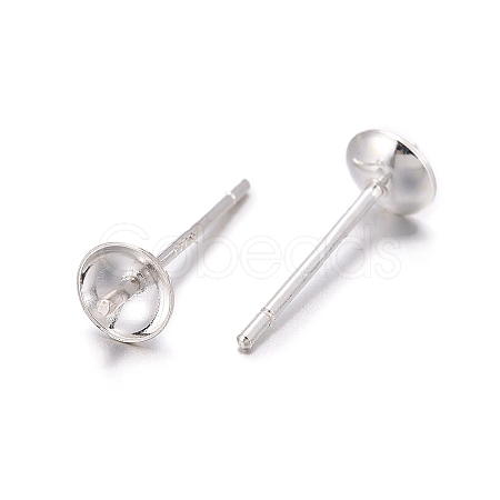 925 Sterling Silver Stud Earring Findings STER-K167-027B-S-1