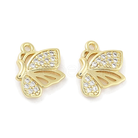 Brass Micro Pave Clear Cubic Zirconia Pendants X-ZIRC-P120-12G-1
