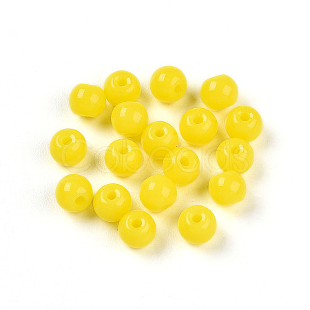 Opaque Solid Color Glass Beads GLAA-N007-4mm-A09-1