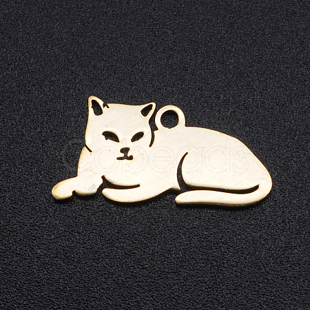 304 Stainless Steel Kitten Pendants A-STAS-N090-JN857-2-1