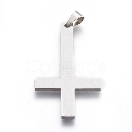 Non-Tarnish 304 Stainless Steel Saint Peter's Cross Big Pendants X-STAS-L218-04P-1