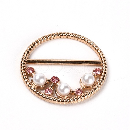 Alloy Resin Imitation Pearl Buckles JEWB-WH0014-07C-1