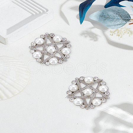 2Pcs 1-Hole Alloy Buttons BUTT-LP0001-17-1