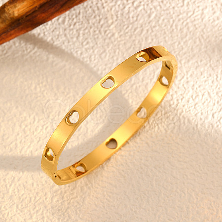 304 Stainless Steel Hinged Bangles for Women FS-WGBF11B-01-1