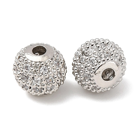 Round Brass Micro Pave Cubic Zirconia Beads LS-X-ZIRC-N016-01P-8mm-1