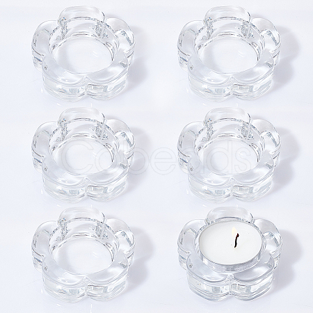 AHADEMAKER 4Pcs Glass Candle Holder AJEW-GA0005-48-1