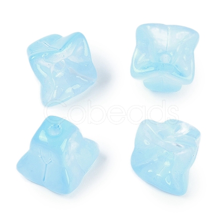 Transparent Spray Paint Glass Beads GLAA-H035-03G-1