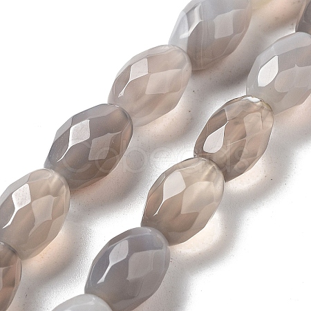 Natural Grey Agate Beads Strands G-P520-C11-01-1