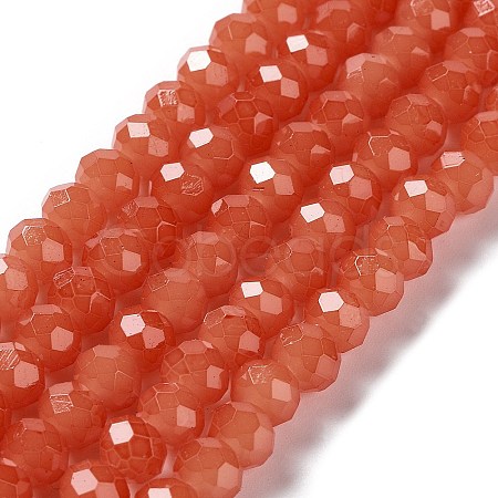Baking Paint Imitation Jade Glass Bead Strands DGLA-A034-J8MM-A12-1