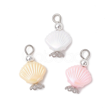3Pcs ABS Plastic Imitation Pearl Pendants PALLOY-JF04003-1