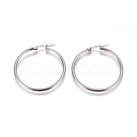 Tarnish Resistant 201 Stainless Steel Hoop Earrings EJEW-I232-02A-P-1
