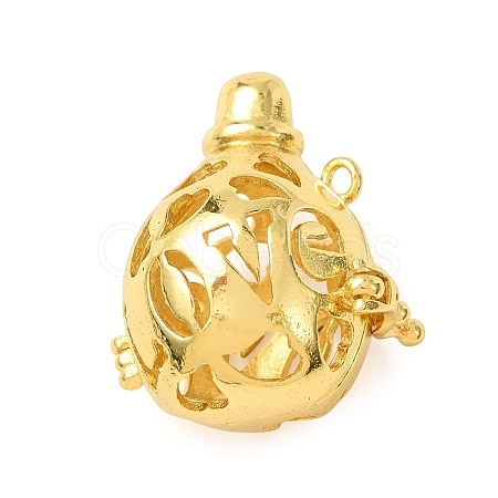 Brass Cage Pendants KK-CBA8ACD-01G-B-1