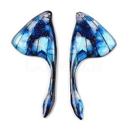 Epoxy Resin Wing Pendants RESI-TAC0021-96L-1