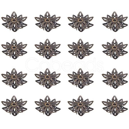 Brass Flower Bead Caps KK-PH0004-24AB-1