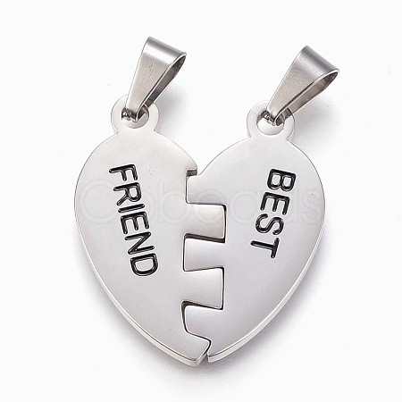 304 Stainless Steel Split Pendants STAS-F168-03P-1