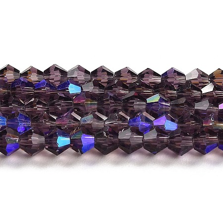 Transparent Electroplate Glass Beads Strands GLAA-F029-3mm-D04-1