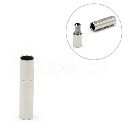 Tarnish Resistant 304 Stainless Steel Magnetic Clasps with Glue-in Ends STAS-E049-23-1