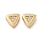 Real 18K Gold Plated Brass Micro Pave Cubic Zirconia Bead, Triangle, Clear, 7.5x8x3.5mm, Hole: 1mm