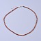 Natural Garnet Beaded Necklaces, with Brass Lobster Claw Clasps, Faceted Round Beads, 15.75 inch~16.14 inch(40~41cm)x2mm