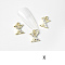 Alloy Rhinestone Cabochons, Nail Art Decoration Accessories, with Jump Ring, Letter, Golden, Letter.X, 11~14x5~12mm