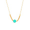 Stainless Steel Pendant Necklace for Women, Round & Cube, Golden, Aquamarine, 15-3/4 inch(40cm)