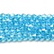 Transparent Electroplate Glass Beads Strands, Pearl Luster Plated, Faceted, Bicone, Deep Sky Blue, 3.5~3.8mm, about 113~115pcs/strand, 36~36.5cm