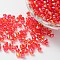 Bicone AB Color Plated Eco-Friendly Transparent Acrylic Beads, Faceted, Red, 4x4mm, Hole: 1mm, about 16600pcs/500g