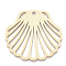 Aluminium Big Pendants, Laser Cut Big Pendants, Scallop Shell Shape, Golden, 50x45x1mm, Hole: 3mm