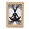 Yoga Gemstone Chakra Picture Frame Stand, with Wood Rectangle Picture Frame, Reiki Energy Stone Home Office Decoration, BurlyWood, 75x120x165mm, Inner Diameter: 140x90mm