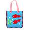 Non Woven Fabric Embroidery Needle Felt Sewing Craft of Pretty Bag Kids, Felt Craft Sewing Handmade Gift for Child Meet Best, Fish, Deep Sky Blue, 14x13x3.5cm