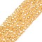 Electroplate Glass Beads Strands, AB Color Plated, Faceted, Rondelle, Light Khaki, 2.9~3.3x2mm, Hole: 0.8mm, about 148~150pcs/strand, 15.55~15.75 inch(39.5~40cm)